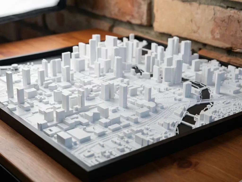 Монохромная расцветка городской 3D-модели